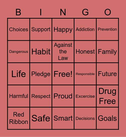 Red Ribbon Bingo Card