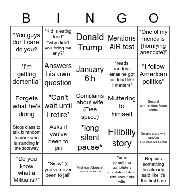 Mr. Swinger Bingo Deluxe Bingo Card
