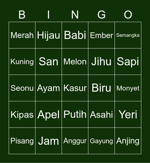 Punya Damar Bingo Card