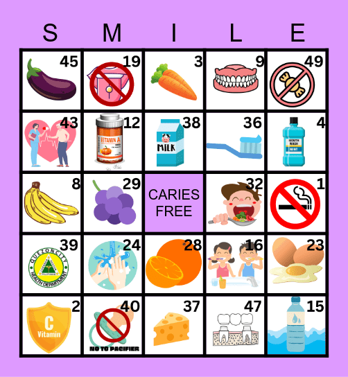 DENTAL BINGO Card