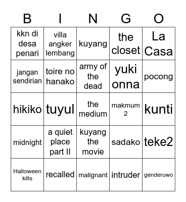 BINGO JIJEEEEL Bingo Card