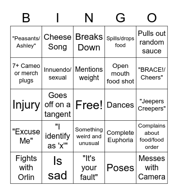 Nikky Wikky Bingo Card