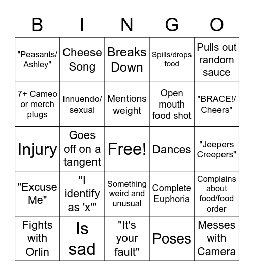 Nikky Wikky Bingo Card