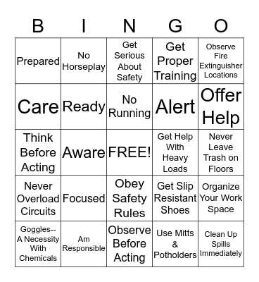 Warren County School Nutrition Bingo Card