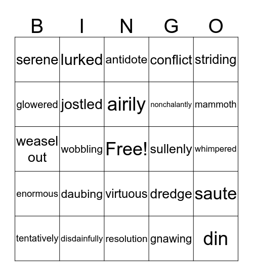 How to Eat Fried Worms Bingo Card