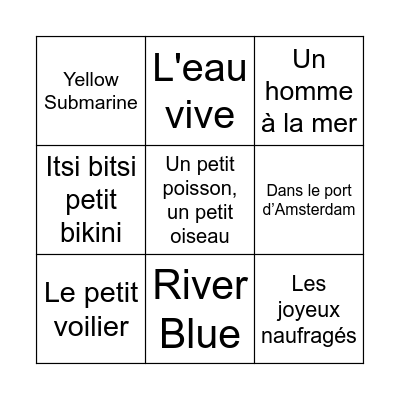 Phare musical Bingo Card