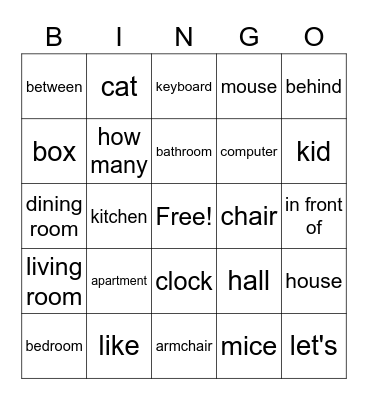 OD1, voc. unit 3 A, new one Bingo Card