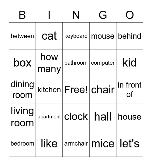 OD1, voc. unit 3 A, new one Bingo Card