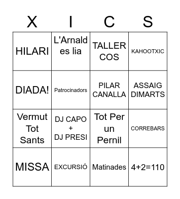 DIADA 2022 Bingo Card