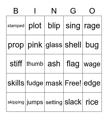 Gr2-3 L18 Bingo Card