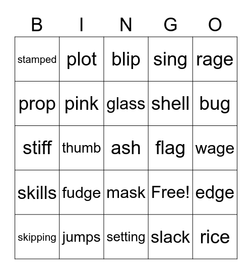 Gr2-3 L18 Bingo Card