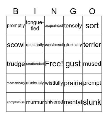 All Things Even Frisky Bingo Card