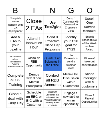 Above Mid Q2 Bingo Card