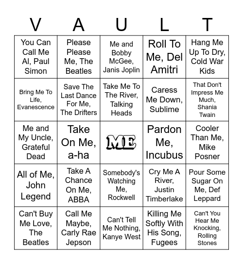 VOBingo - Me Bingo Card