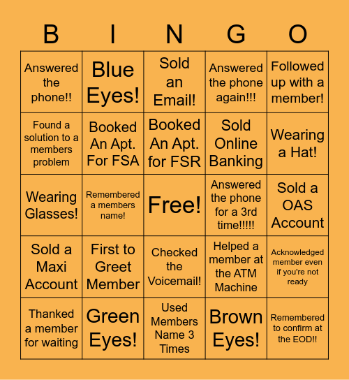 Meridian Bingo! Bingo Card