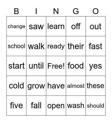 Block 2 - 2nd Bingo Card