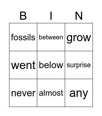 Sight Words Reach Bingo Card