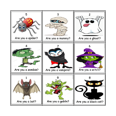 Happy Halloween! Bingo Card