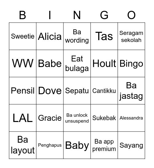 Bingo Card