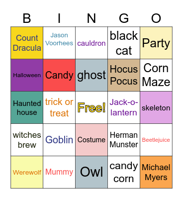 Spooky Bingo! Bingo Card