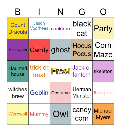 Spooky Bingo! Bingo Card