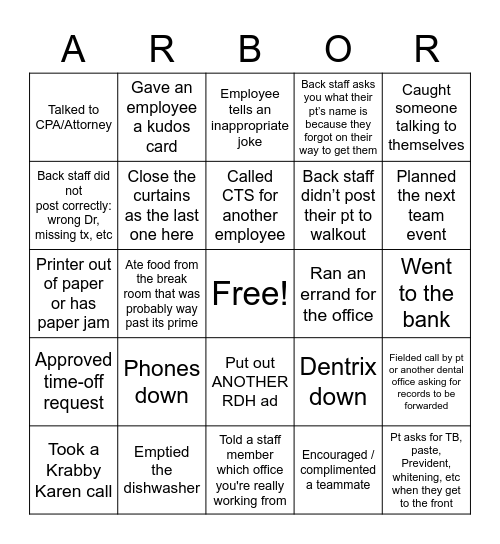 ADG Bingo: Karry Bingo Card