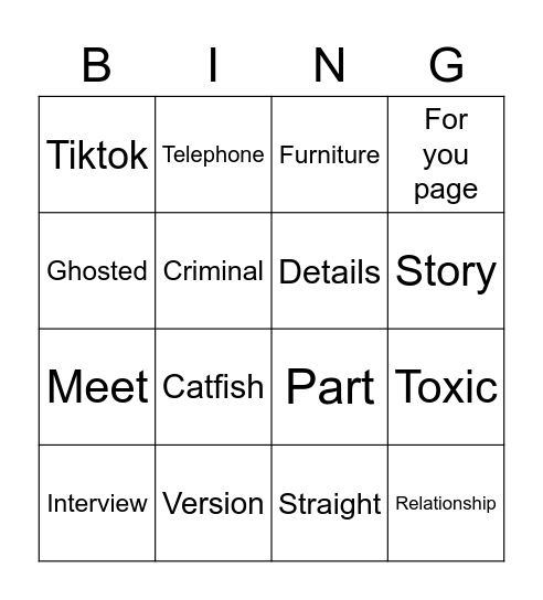 Game of Telephone Bingo Card