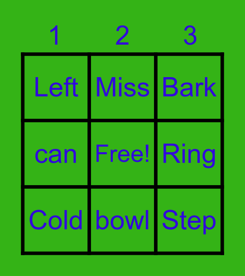 Multiple Meaning Words Bingo Card