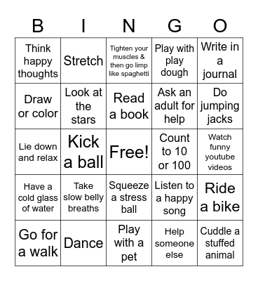 Cookies and Coping Skills Bingo Card