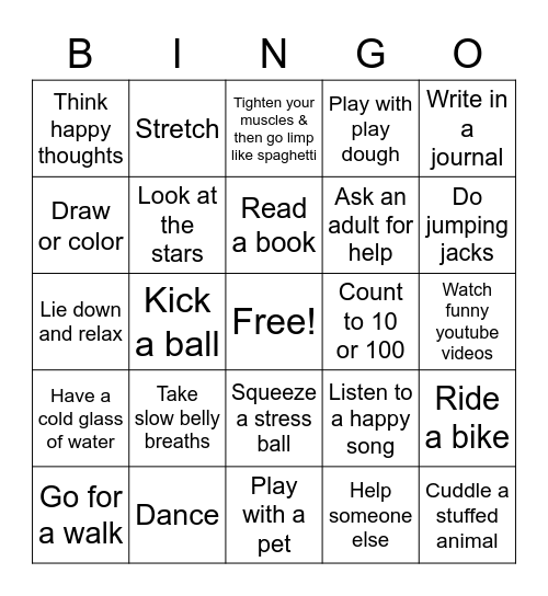 Cookies and Coping Skills Bingo Card