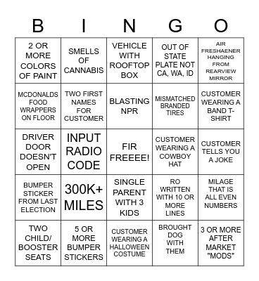 ***TONKIN HONDA BINGO*** Bingo Card