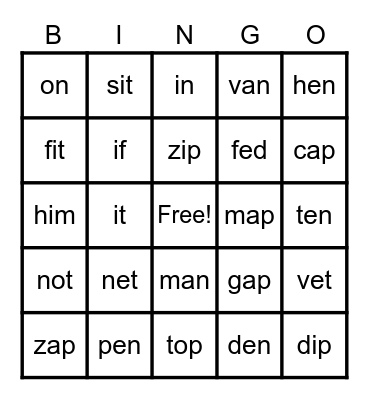 Skills 4 Bingo Card