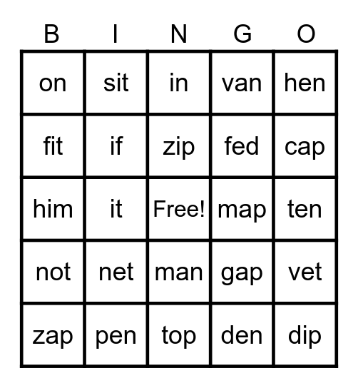 Skills 4 Bingo Card