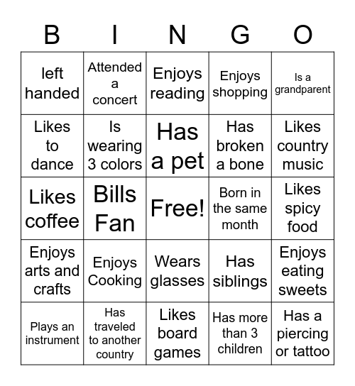Guess Who Bingo! Bingo Card