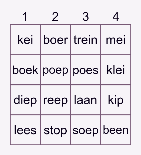 Leesbingo Card