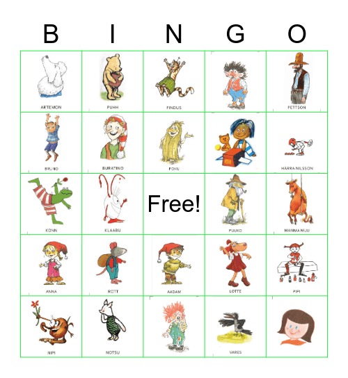 RAAMATUKANGELASTE BINGO Card