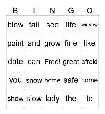 Spelling week 4 Bingo Card