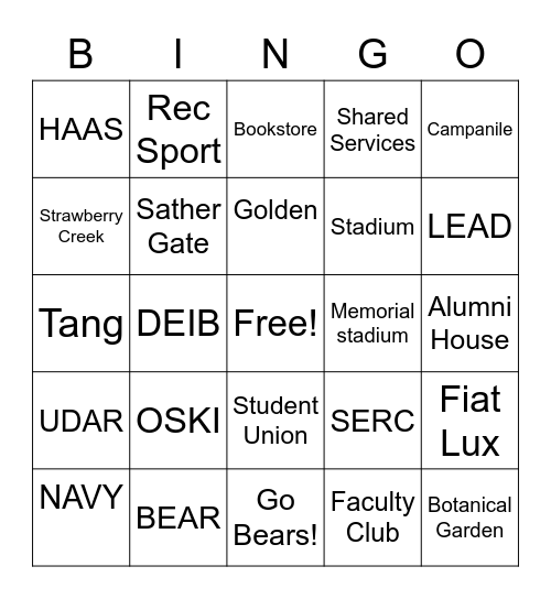 Staff Appreciation Bingo Card