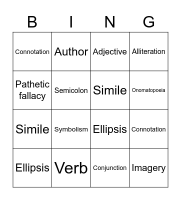 Language Methods Bingo Card