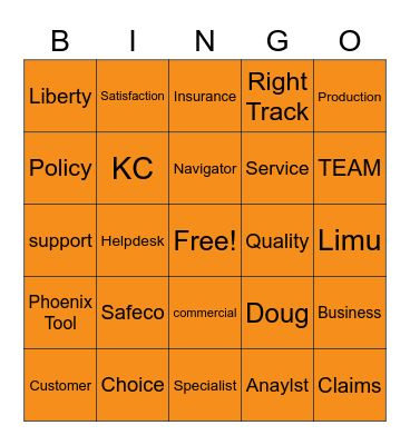 Customer Service Week Bingo Card