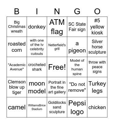 Club Beyond State Fair Photo Bingo Card