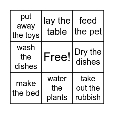 Junior A Bingo Card