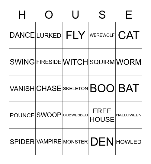 Halloween  Bingo Card