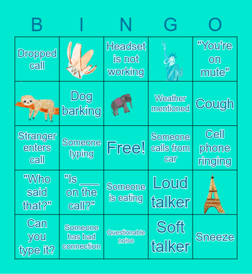 Chantal+Marc's Virtual Farewell Party Bingo Card