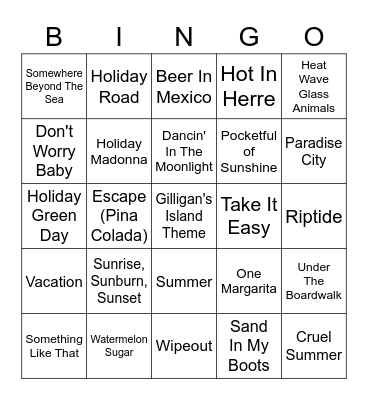 SUMMER'S BEACHIN'! Bingo Card