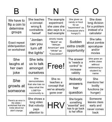 Dr. Park FTW Bingo Card