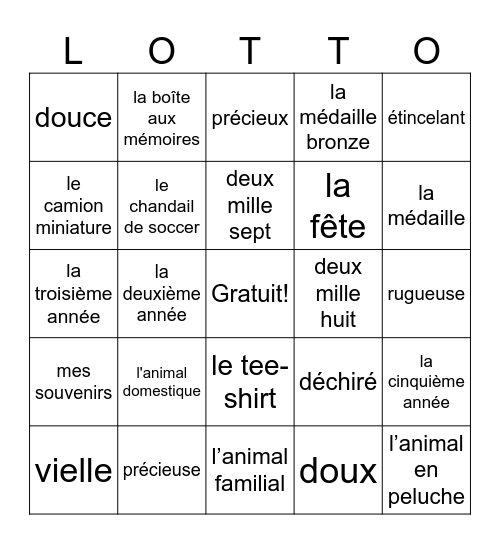 Autobiography - Class 6 / 7 Bingo Card