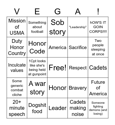 Table 'Nice C' Nininger Dinner Bingo Card