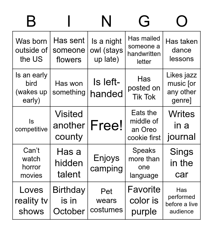 CCC Bingo Card