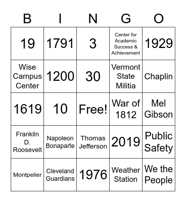 Norwich HI121/122 Class Bingo Card